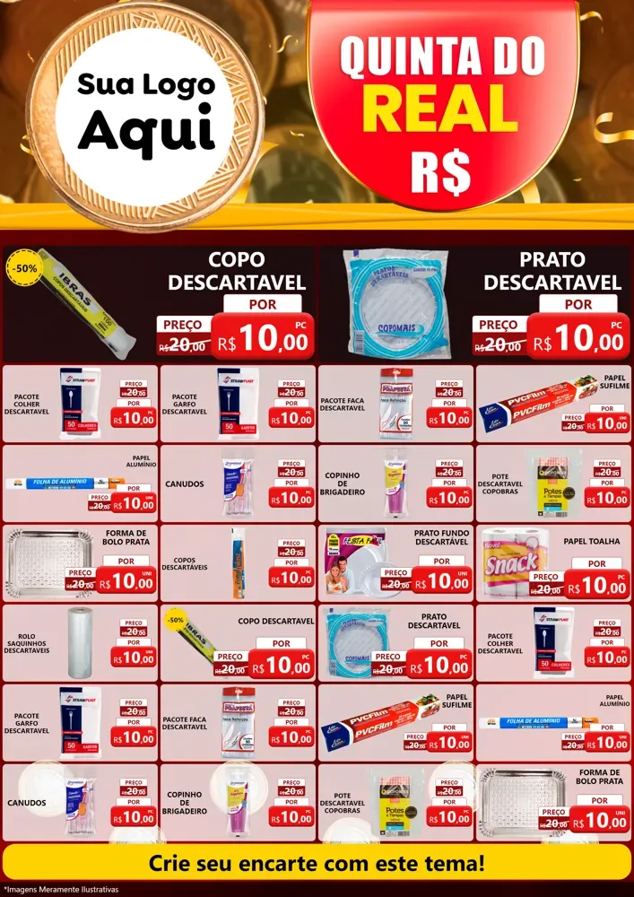 Modelo de Encarte para Encarte A4 Vertical com o tema Quinta do Real para Embalagens