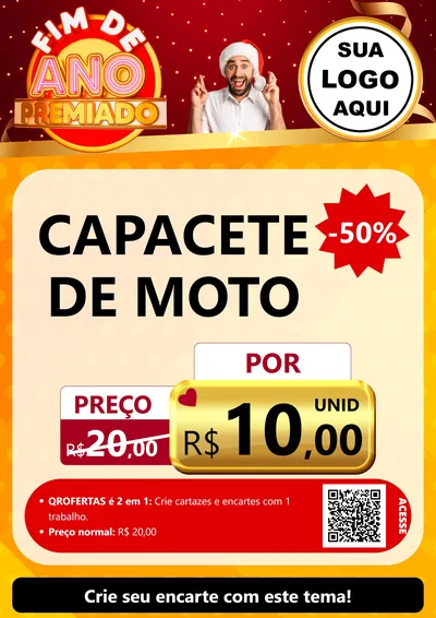 Modelo de Cartaz para Cartaz A4 Vertical com o tema Fim de Ano Premiado para Moto peças