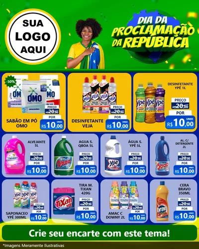 Modelo de Rede Social para Feed Instagram com o tema Dia Da Proclamação Da República para Produtos de Limpeza