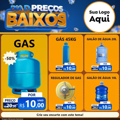 Modelo de Rede Social para Feed Facebook com o tema Dia D Preço Baixo para Água e gás