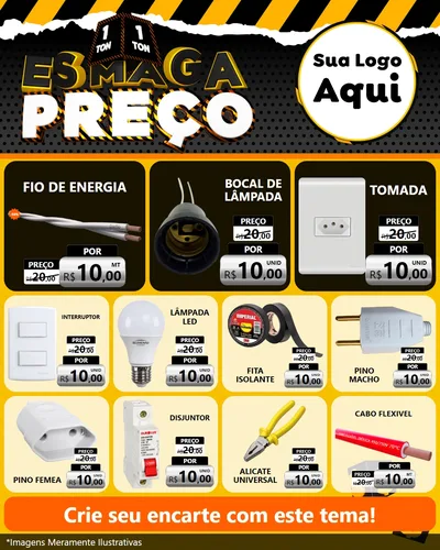 Modelo de Rede Social para Feed Instagram com o tema Esmaga Preço para Materiais Elétricos