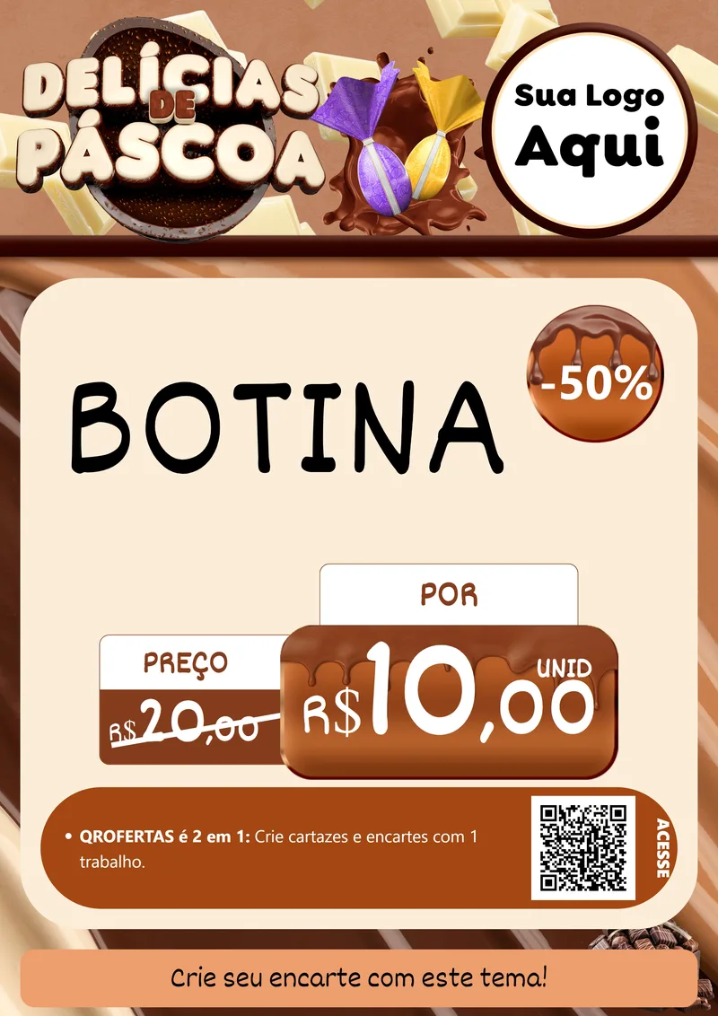 Modelo de Cartaz para Cartaz A4 Vertical com o tema Delícias de Páscoa para Agropecuária