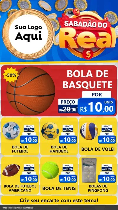 Modelo de Rede Social para Stories com o tema Sabadão do Real para Artigos Esportivos