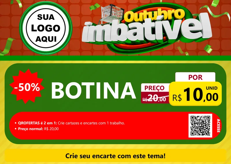 Modelo de Cartaz para Cartaz A4 Horizontal com o tema Outubro Imbatível para Agropecuária