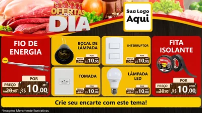 Modelo de TV para TV Horizontal com o tema Ofertas do Dia para Materiais Elétricos