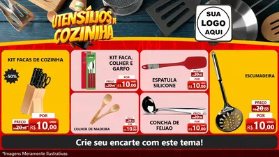 Modelo de TV para TV Horizontal com o tema Utensílios de Cozinha para Utilidades Domésticas
