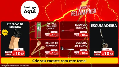 Modelo de TV para TV Horizontal com o tema Ofertas Relâmpago para Utilidades Domésticas