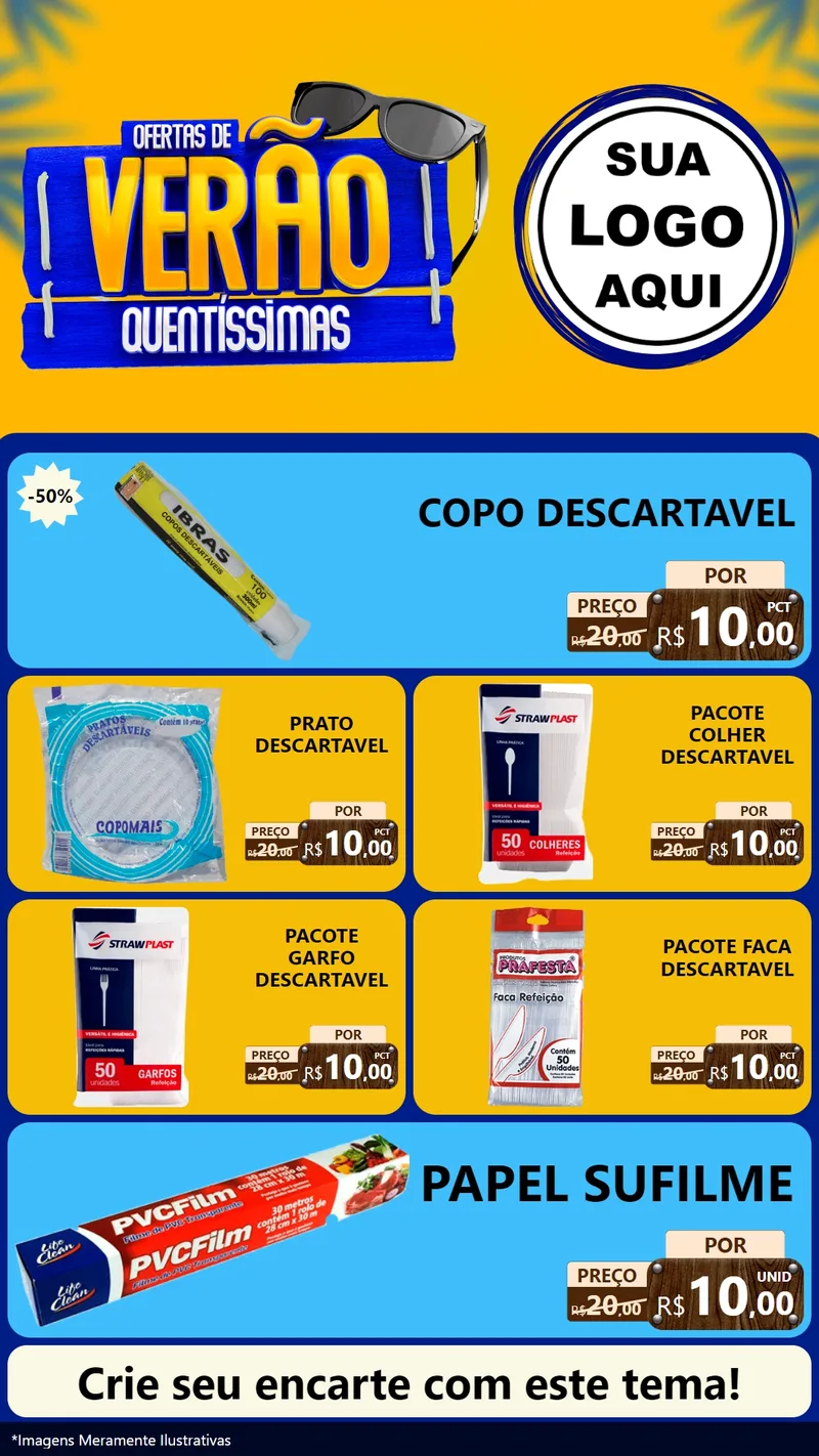 Modelo de TV para TV Vertical com o tema Ofertas de Verão Quentíssimas para Embalagens