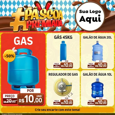 Modelo de Rede Social para Feed Facebook com o tema Páscoa Premiada para Água e gás