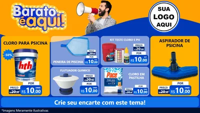 Modelo de TV para TV Horizontal com o tema Barato é aqui para Produtos para Piscina