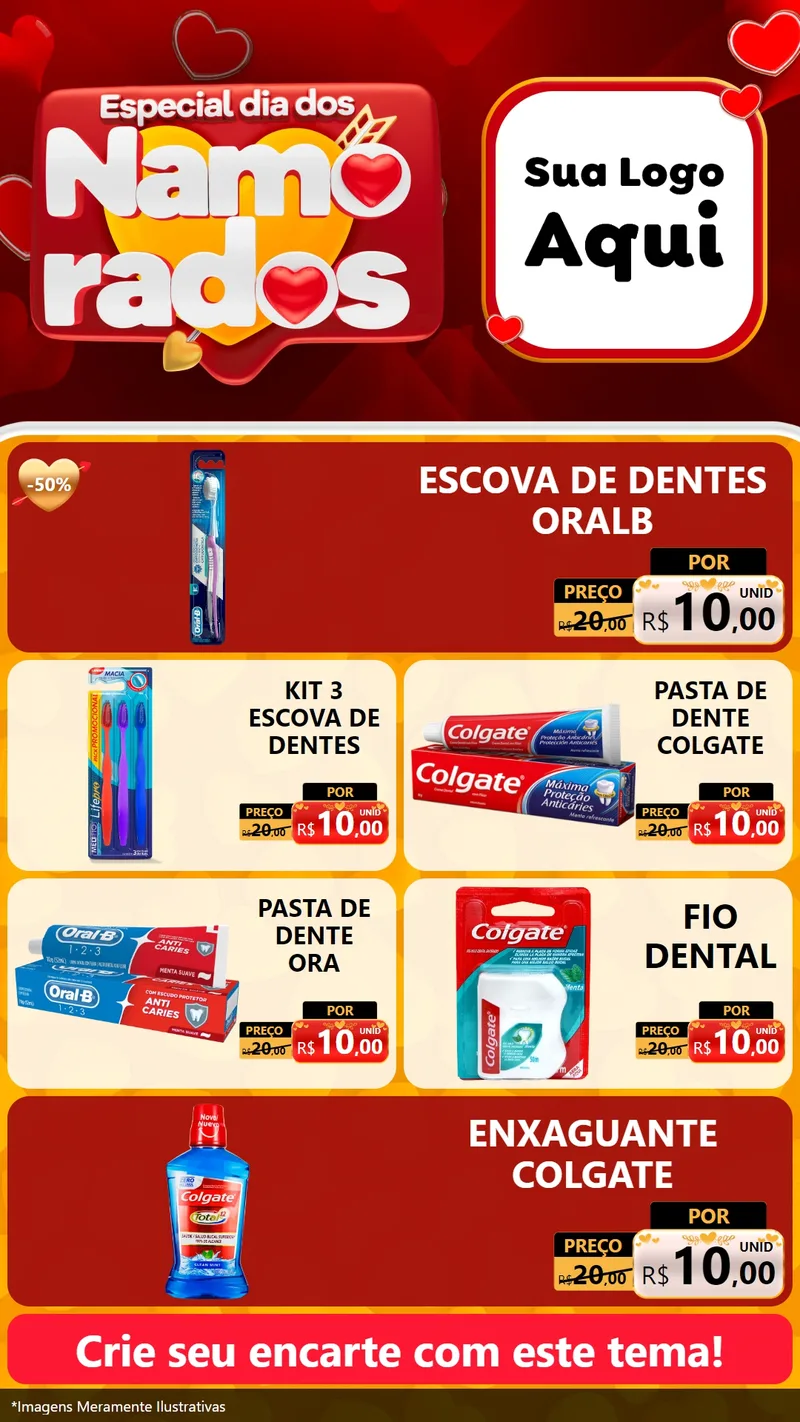 Modelo de TV para TV Vertical com o tema Especial Dia dos Namorados para Higiene Pessoal