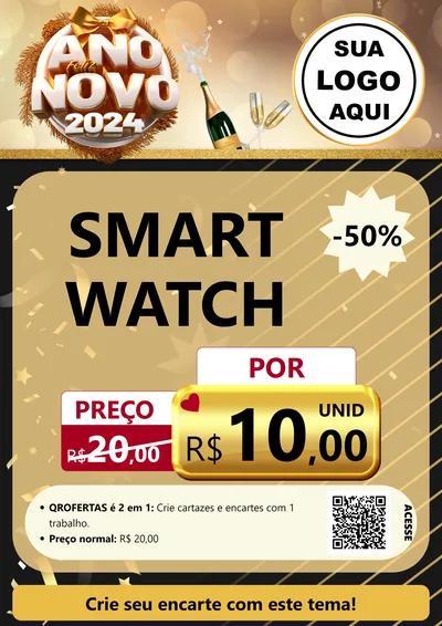 Modelo de Cartaz para Cartaz A4 Vertical com o tema Feliz Ano Novo 2027 para Informática