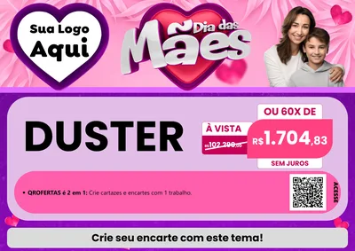 Modelo de Cartaz para Cartaz A4 Horizontal com o tema Dia das Mães para Concessionaria de Carros