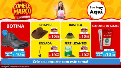 Modelo de TV para TV Horizontal com o tema Comece Março Economizando para Agropecuária