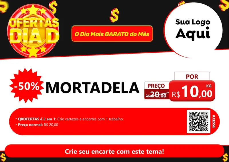 Modelo de Cartaz para Cartaz A4 Horizontal com o tema Dia D para Frios e Laticínios