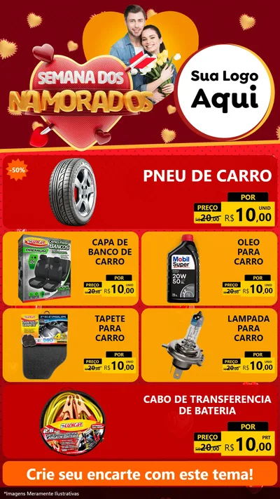 Modelo de TV para TV Vertical com o tema Semana dos Namorados para Auto peças