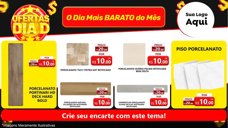 Modelo de TV para TV Horizontal com o tema Dia D para Pisos e revestimentos