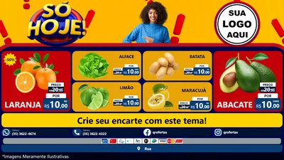 Modelo de TV para TV Horizontal com o tema Só Hoje! para Hortifrúti