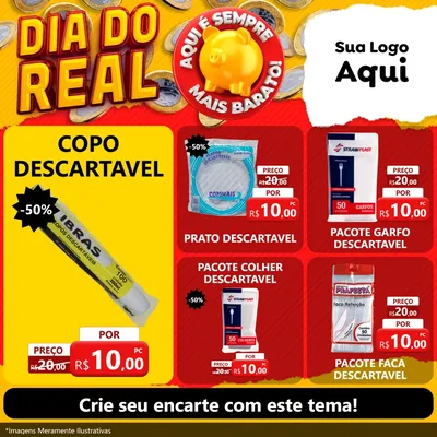 Modelo de Rede Social para Feed Facebook com o tema Dia Do Real para Embalagens