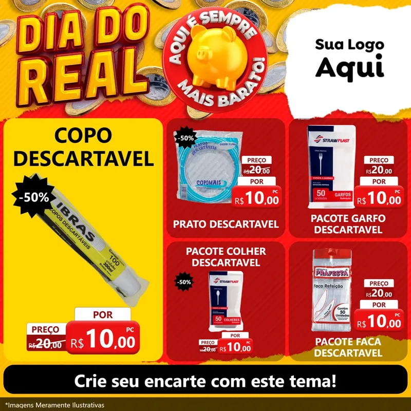 Modelo de Rede Social para Feed Facebook com o tema Dia Do Real para Embalagens