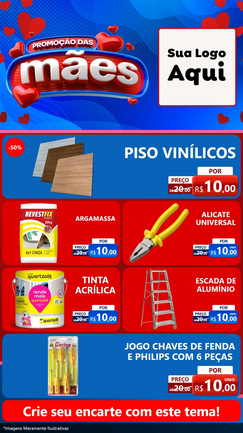 Modelo de TV para TV Vertical com o tema Promoção das Mães para Material para Construção