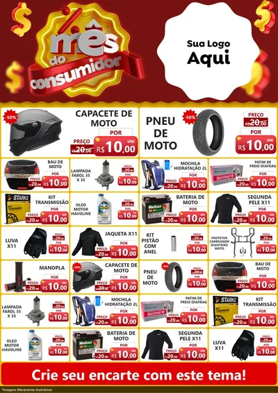 Modelo de Encarte para Encarte A4 Vertical com o tema Mês do consumidor para Moto peças