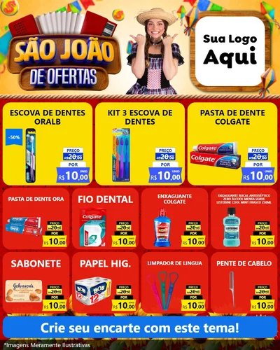 Modelo de Rede Social para Feed Instagram com o tema São João de Ofertas para Higiene Pessoal