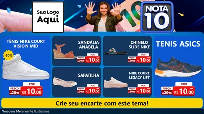 Modelo de TV para TV Horizontal com o tema Nota 10 para Calçados