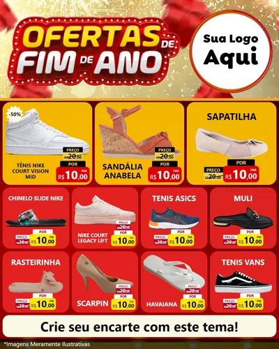 Modelo de Rede Social para Feed Instagram com o tema Ofertas de Fim de Ano para Calçados