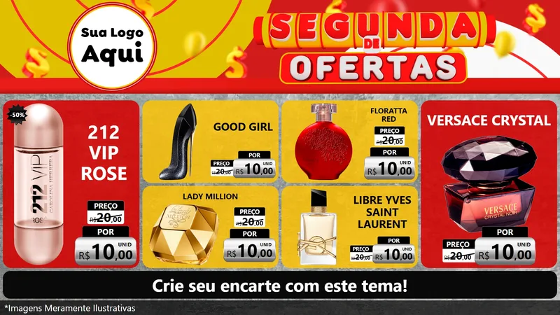 Modelo de TV para TV Horizontal com o tema Segunda de Ofertas para Perfumes