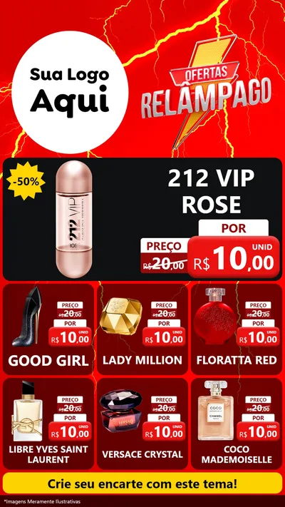 Modelo de Rede Social para Stories com o tema Ofertas Relâmpago para Perfumes