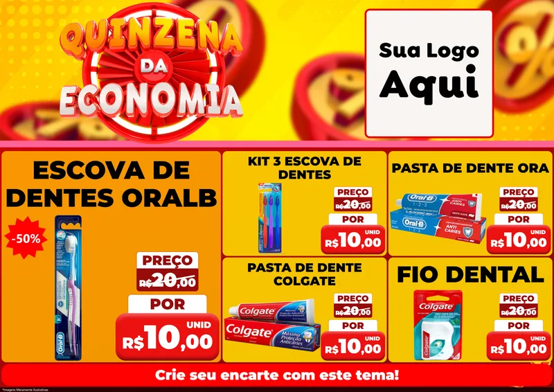 Modelo de Encarte para Encarte A4 Horizontal com o tema Quinzena Da Economia para Higiene Pessoal