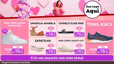 Modelo de TV para TV Horizontal com o tema Dia da Mulher para Calçados