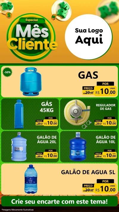 Modelo de TV para TV Vertical com o tema Especial Mês do Cliente para Água e gás
