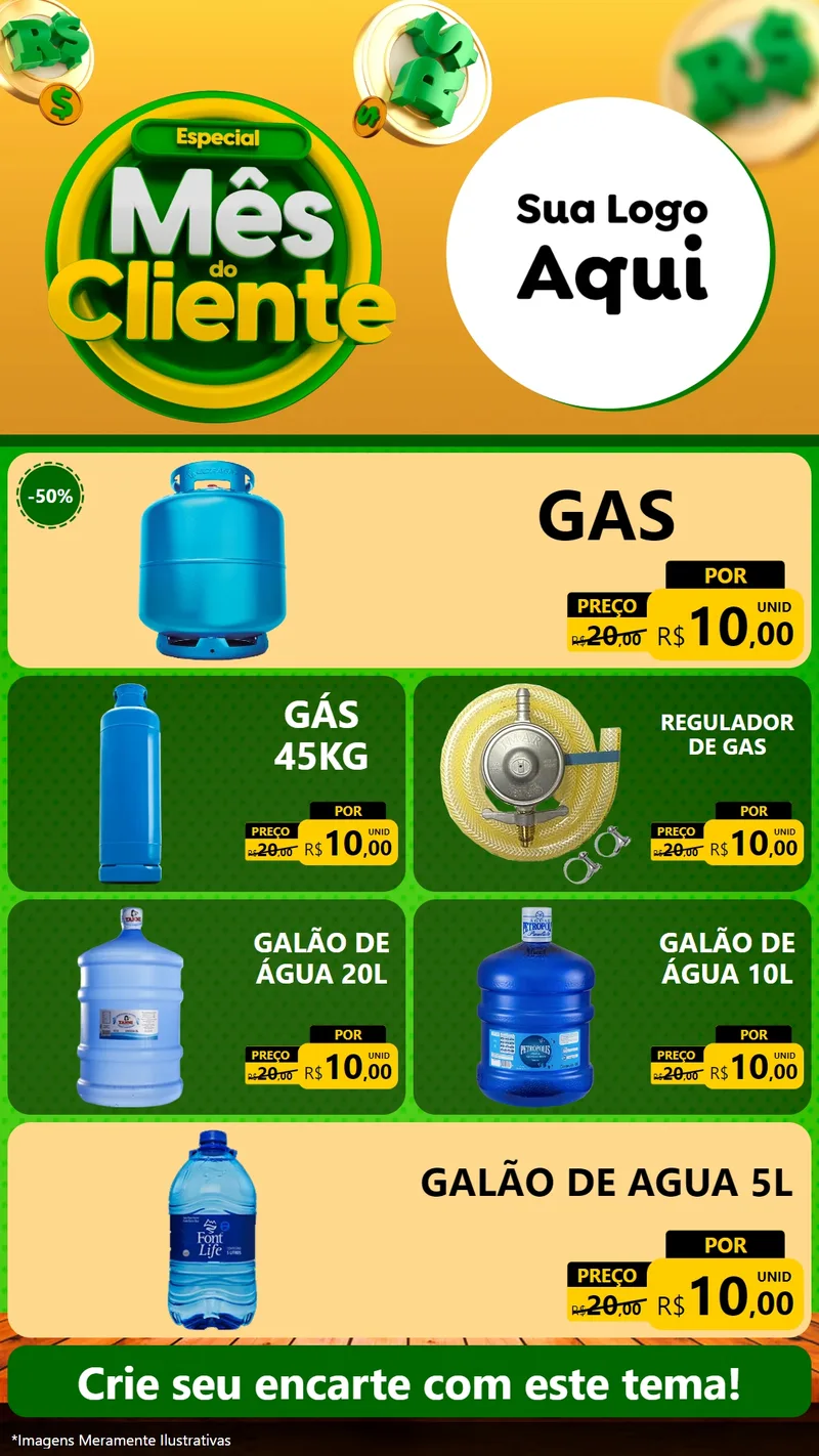 Modelo de TV para TV Vertical com o tema Especial Mês do Cliente para Água e gás