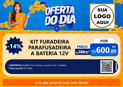 Modelo de Cartaz para Cartaz A4 Horizontal com o tema Oferta do Dia para Maquinas e Ferramentas