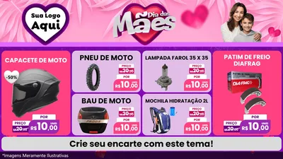Modelo de TV para TV Horizontal com o tema Dia das Mães para Moto peças