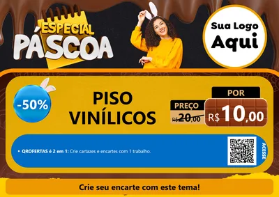 Modelo de Cartaz para Cartaz A4 Horizontal com o tema Especial Páscoa para Material para Construção