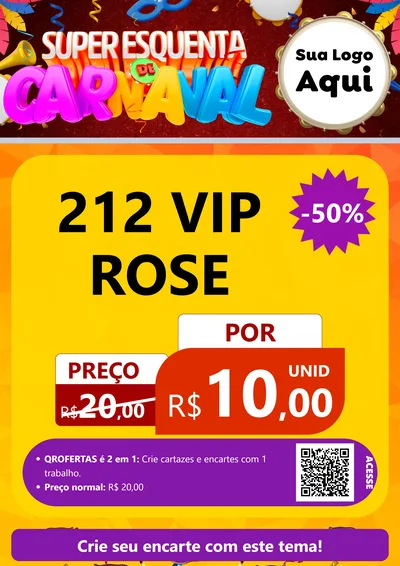 Modelo de Cartaz para Cartaz A4 Vertical com o tema Super Esquenta de Carnaval para Perfumes