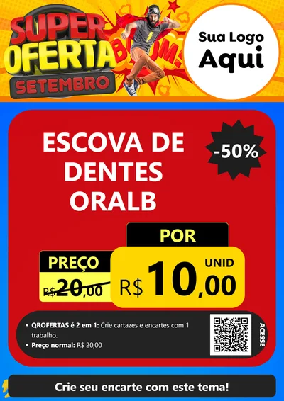 Modelo de Cartaz para Cartaz A4 Vertical com o tema Super Oferta Setembro para Higiene Pessoal