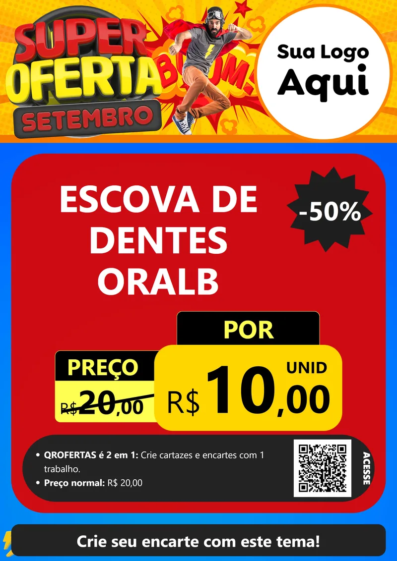Modelo de Cartaz para Cartaz A4 Vertical com o tema Super Oferta Setembro para Higiene Pessoal