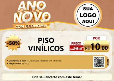Modelo de Cartaz para Cartaz A4 Horizontal com o tema Ano Novo Com Economia para Material para Construção