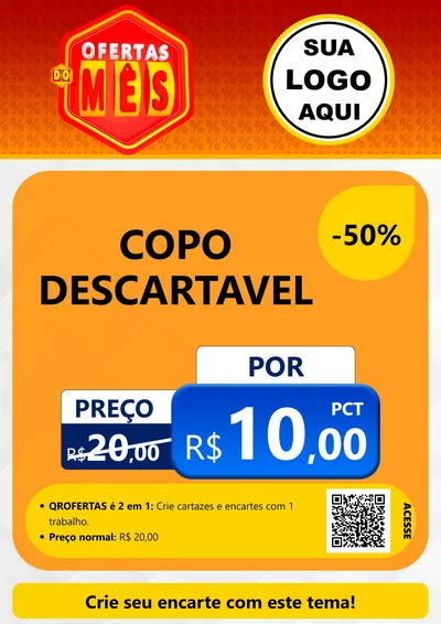 Modelo de Cartaz para Cartaz A4 Vertical com o tema Ofertas do Mês para Embalagens