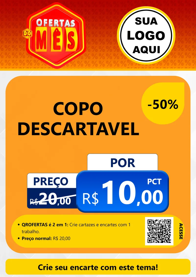 Modelo de Cartaz para Cartaz A4 Vertical com o tema Ofertas do Mês para Embalagens