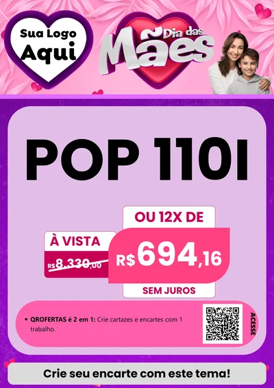 Modelo de Cartaz para Cartaz A4 Vertical com o tema Dia das Mães para Concessionaria de Motos