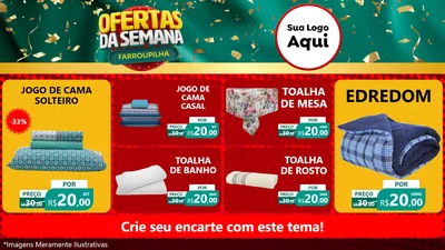 Modelo de TV para TV Horizontal com o tema Ofertas da Semana Farroupilha para Cama, Mesa e Banho