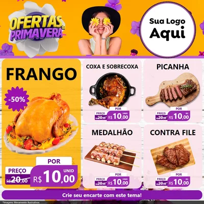 Modelo de Rede Social para Feed Facebook com o tema Ofertas Da Primavera para Assados