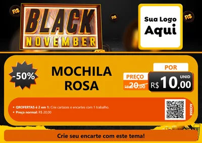 Modelo de Cartaz para Cartaz A4 Horizontal com o tema Black November para Papelaria