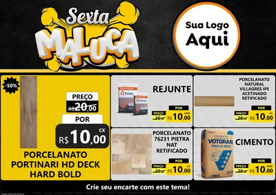 Modelo de Encarte para Encarte A4 Horizontal com o tema Sexta Maluca para Pisos e revestimentos