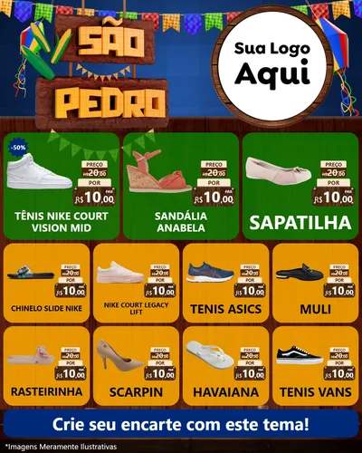Modelo de Rede Social para Feed Instagram com o tema São Pedro para Calçados